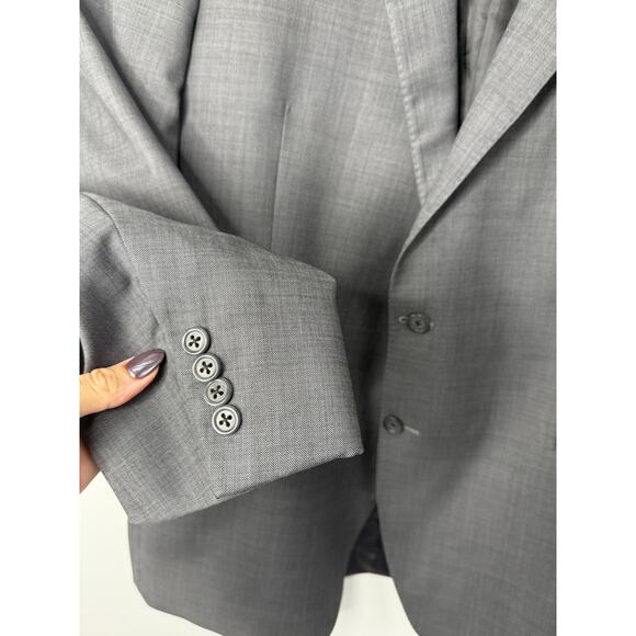 Peter Millar 100% Wool Sport Coat Gray Blazer Men 48T Made in Canada Two Button - Picture 4 of 12
